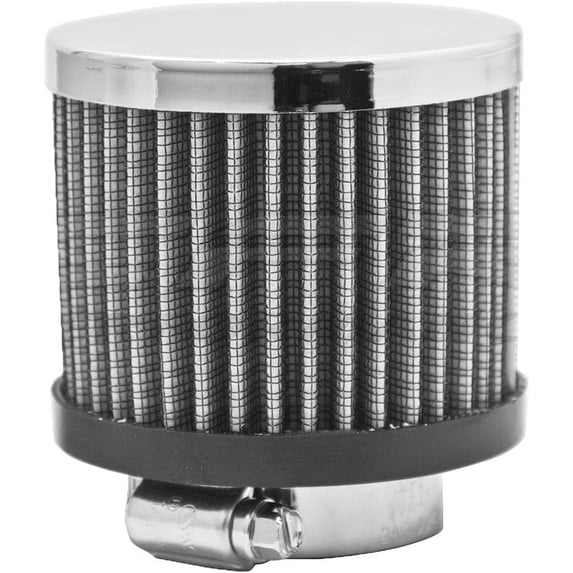 Cobra Tek Steel Cotton Filter Breather Clamp On For 1.5" Tubes Chrome Finish