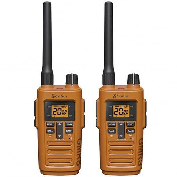 Cobra TrailBlazer 250 GMRS Radio 2-Pack – Long-Range, Rechargeable Walkie Talkies with IPX2 Splash Resistance & Repeater Compatibility