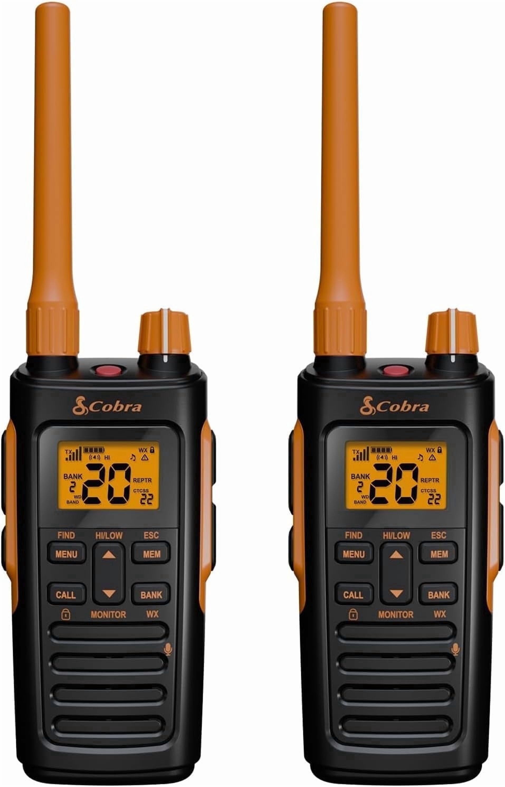 Cobra I Escort I Cedar Cobra TrailBlazer 450 GMRS Radio 2-Pack – Rugged, Long-Range Walkie Talkies with IP54 Weather Resistance, Rechargeable Batteries & Repeater Compatibility