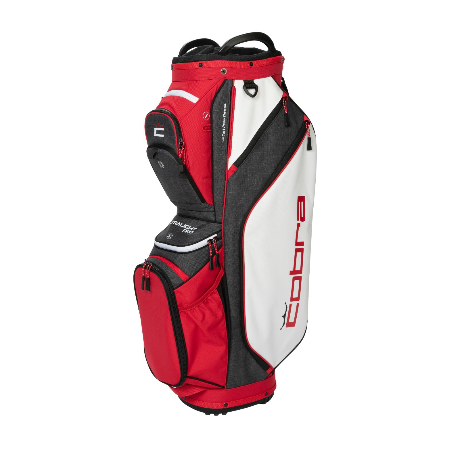 Cobra Ultralight Golf Club Cart Bag-Ski Black, Red and White - Walmart.com