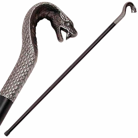 Walking Venomous Cobra Snake Head Cane Staff Mobility Stick Rubber Foot Handle