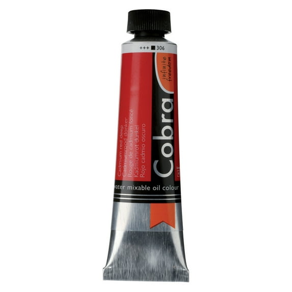 Cobra Water Mixable Oil Colour 40ml, Cadmium Red Deep