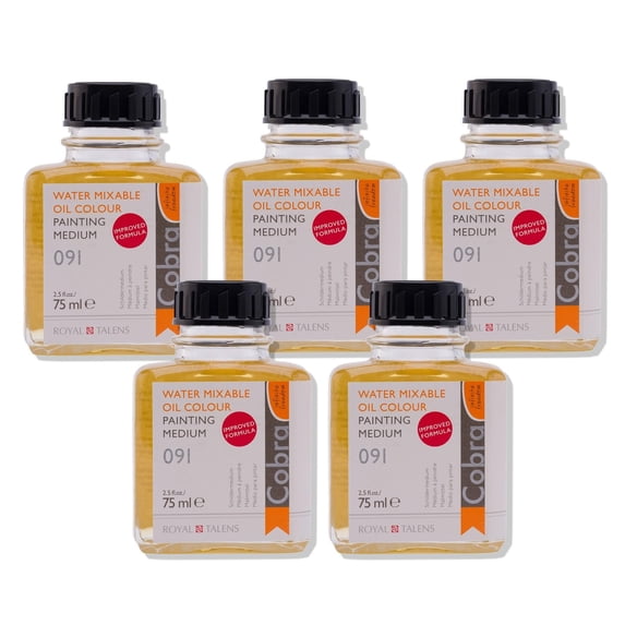 Cobra Water Mixable Oil Colour Painting Medium - 75ml Bottle - 5 Pack