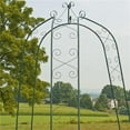thumbnail image 1 of CobraCo 3-Sided 106" Gothic Steel Trellis Arbor - Green, 1 of 7