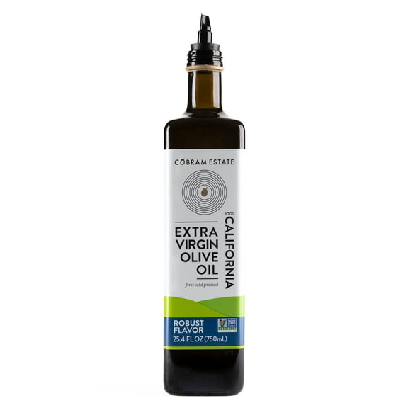 Cobram Estate Robust Flavor 100% California Extra Virgin Olive Oil, 25.4 fl oz Bottle  First Cold Pressed, Easy-Pour Cooking Oil