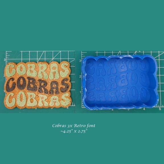 Cobras 3x Retro Font School Mascot Silicone Freshie Mold