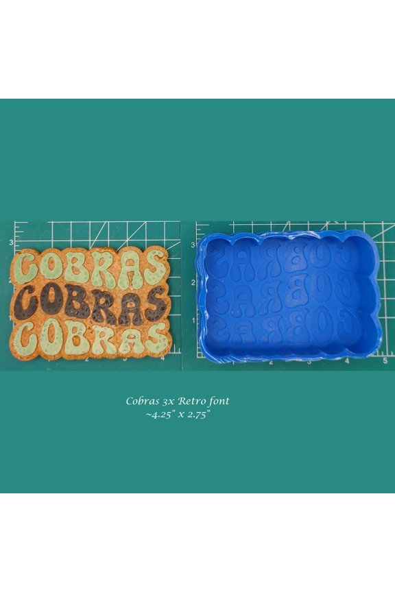 Cobras 3x Retro Font School Mascot Silicone Freshie Mold