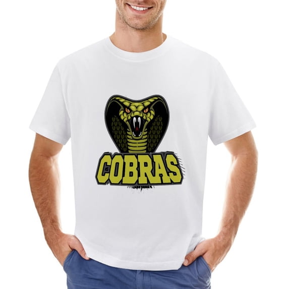 Cobras Sport Team Vintage T-shirt Mens Cotton Classic Crewneck Short Sleeve Tees Unisex White L