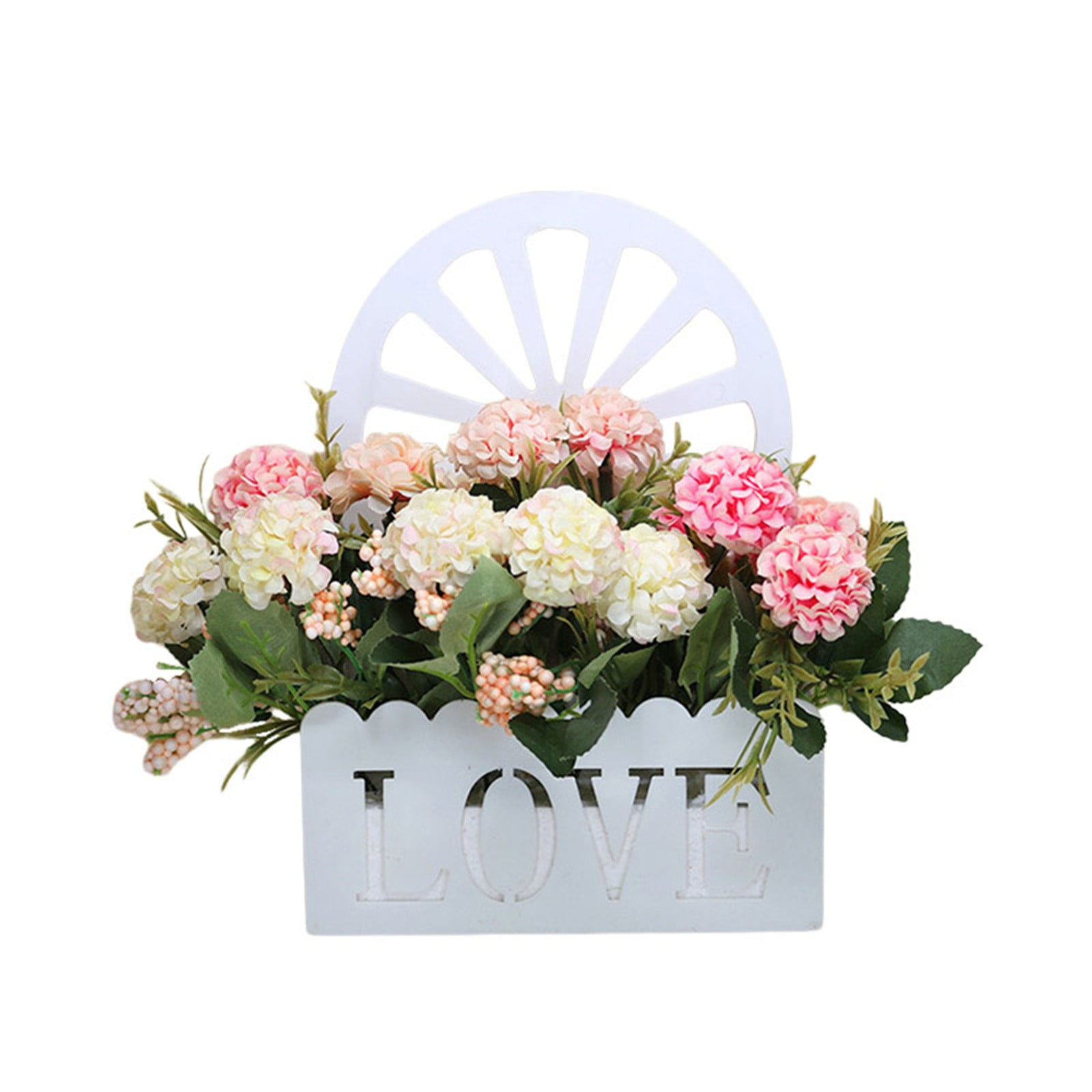 Cobrcref Artificial Silk Flowers In Hanging Basket Outdoor Indoor Patio Garden Decor Artificial