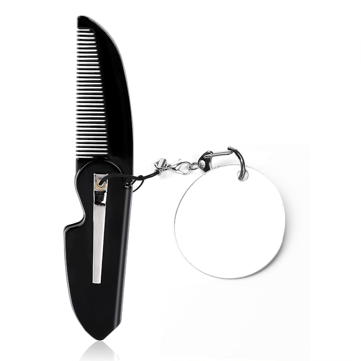 Cobrcref Mustache Combs Pocket Hair Comb Folding Beard Comb Fine Dressing Comb Portable Hair