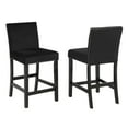 thumbnail image 1 of Cobre Contemporary Velvet Counter Stool with Nailhead Trim(Set of 2) in Black, 1 of 5