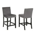 thumbnail image 1 of Cobre Contemporary Velvet Counter Stool with Nailhead Trim(Set of 2) in Gray, 1 of 6