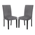 thumbnail image 1 of Cobre Contemporary Velvet Dining Chair with Nailhead Trim(Set of 2) in Gray, 1 of 8