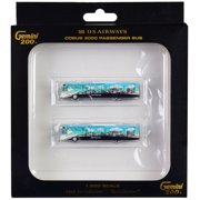Cobus 3000 Passenger Bus White and Blue with Graphics "US Airways Shuttle Bus - Greener Transit" 2 Piece Set "Gemini 200" Series Diecast Models by GeminiJets