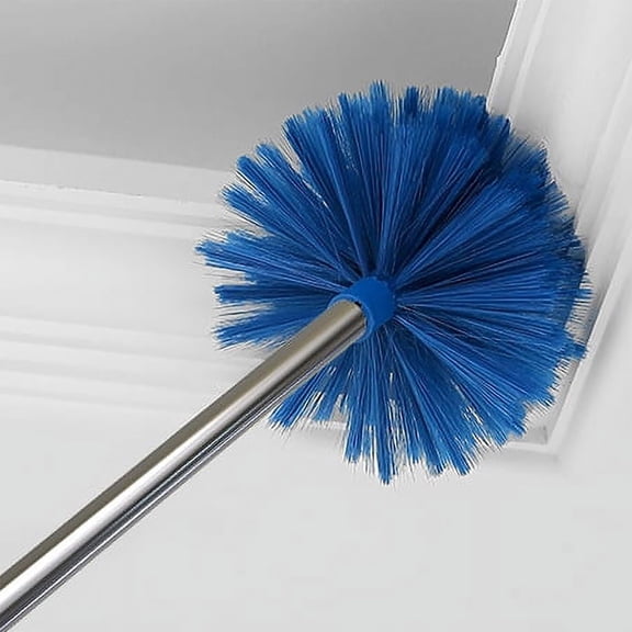 Cobweb Duster,Corner Brush,Professional Extendable Cleaning Duster for Cleaning,Long Duster With Extension Pole,Extendable Cobweb Remover Kit for High Ceilings,Fans & Hard-to-Reach Areas,Blue,51.18"