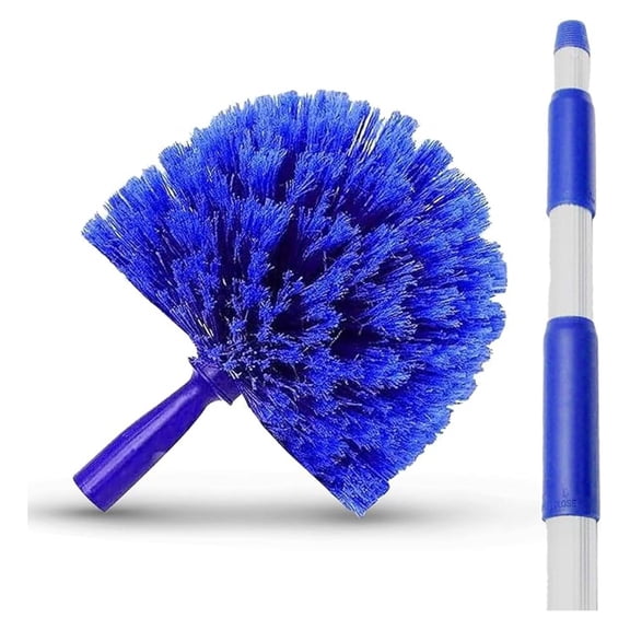 Cobweb Duster Extendable 18 Foot High Reach Ceiling Fan Duster | 3-Stage Aluminum Telescoping Pole | Medium Stiff Bristles | Long Handle Webster Microfiber Duster for Cleaning | U.S Duster Co.