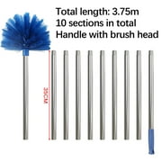 Cobweb Duster with Extension Pole,Dusters for Cleaning,Spider Web Brush with Lightweight Stainless Steel Pole and Medium-Stiff Bristles Head,Long Handle Duster for Outdoor Indoor Cleaning