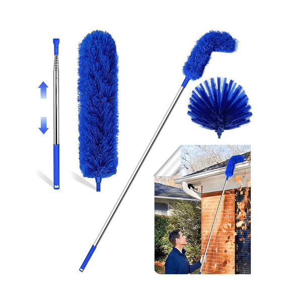 Cobweb Duster with Extension Pole, Spider Web Brush and Washable Ceiling Duster Kit, 15-100 Inch Long High Rigidity