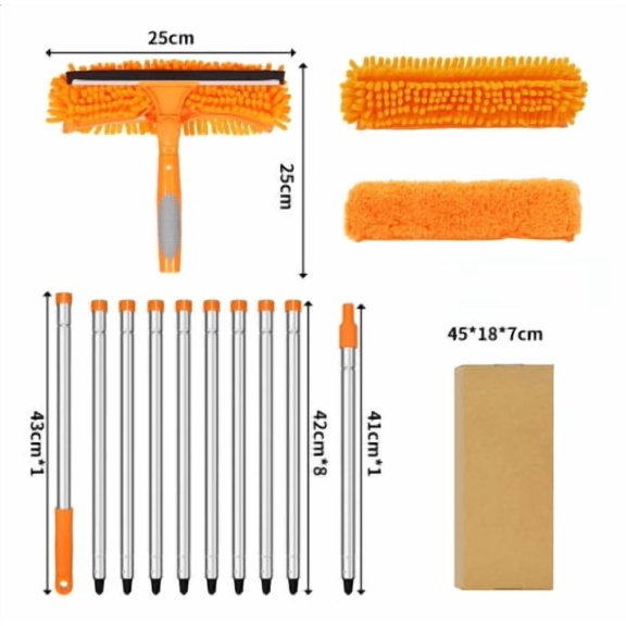 Cobweb Duster - High Ceiling Cleaner, Extendable Fan Brush | Microfiber Long Handle Tool, Dust Remover, Household Cleaning Supply for Window Shelf Lampshade