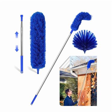 20-Foot High Reach Cobweb Duster Kit With 5-20ft Extension Pole, Dewebber Brush, Indoor And Outdoor Extendable Spider Web Cleaning