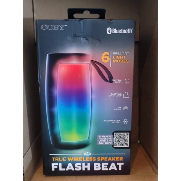 Coby Bluetooth True Wireless Speaker With Flash Beat 6 Light Modes Usb