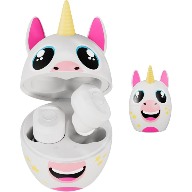 Coby Children s Bluetooth Wireless Earbuds Umi The Unicorn Character Rechargeable with Ear Gels Charging Cable