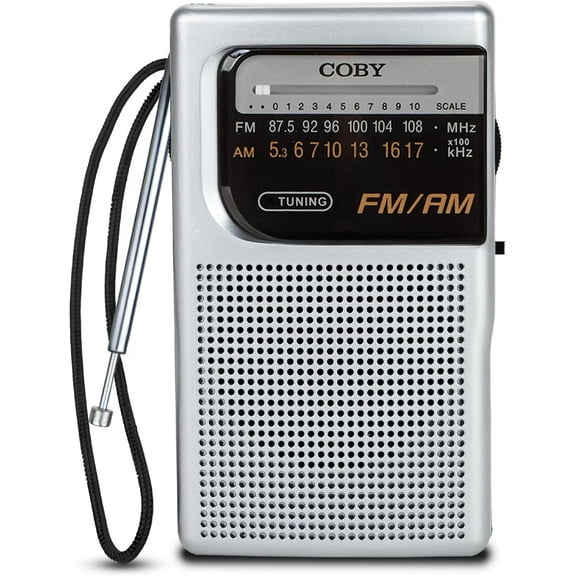 Coby Cr-203-Slv Pocket Size AM/FM Radio, Silver