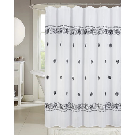 Coby Embroidered Shower Curtain