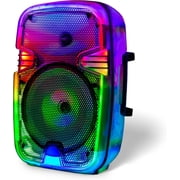 Coby Light-Up Bluetooth Speaker, Wireless Portable Speaker with Full-Color Light Body, Built-in Mic Input, FM Radio, Karaoke Box, Rechargeable Battery, Micro USB Port, TF Card Reader, 11-Hour Play