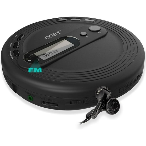 Coby Portable CD Player with Anti-Skip, FM Radio, Earbuds