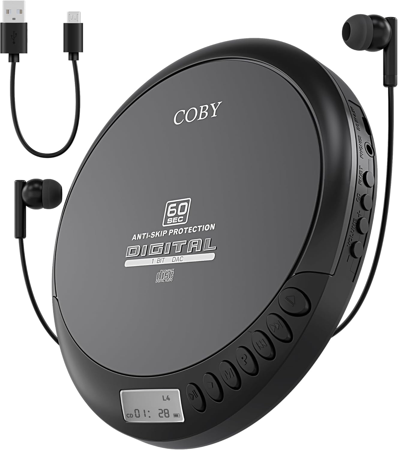 Coby Portable CD Player with Anti-Skip Technology Built-In
