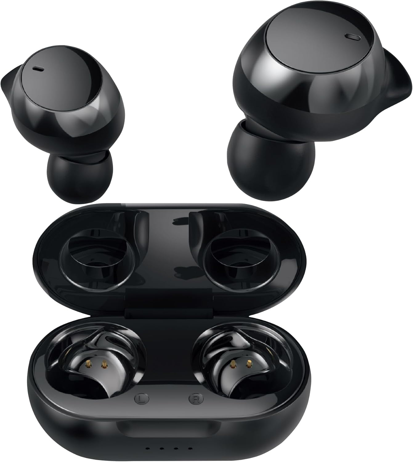 COBY Pro Fitness Bluetooth 5.3 True Wireless Earbuds, Noise-Isolating Earphones with Charging Case, Black