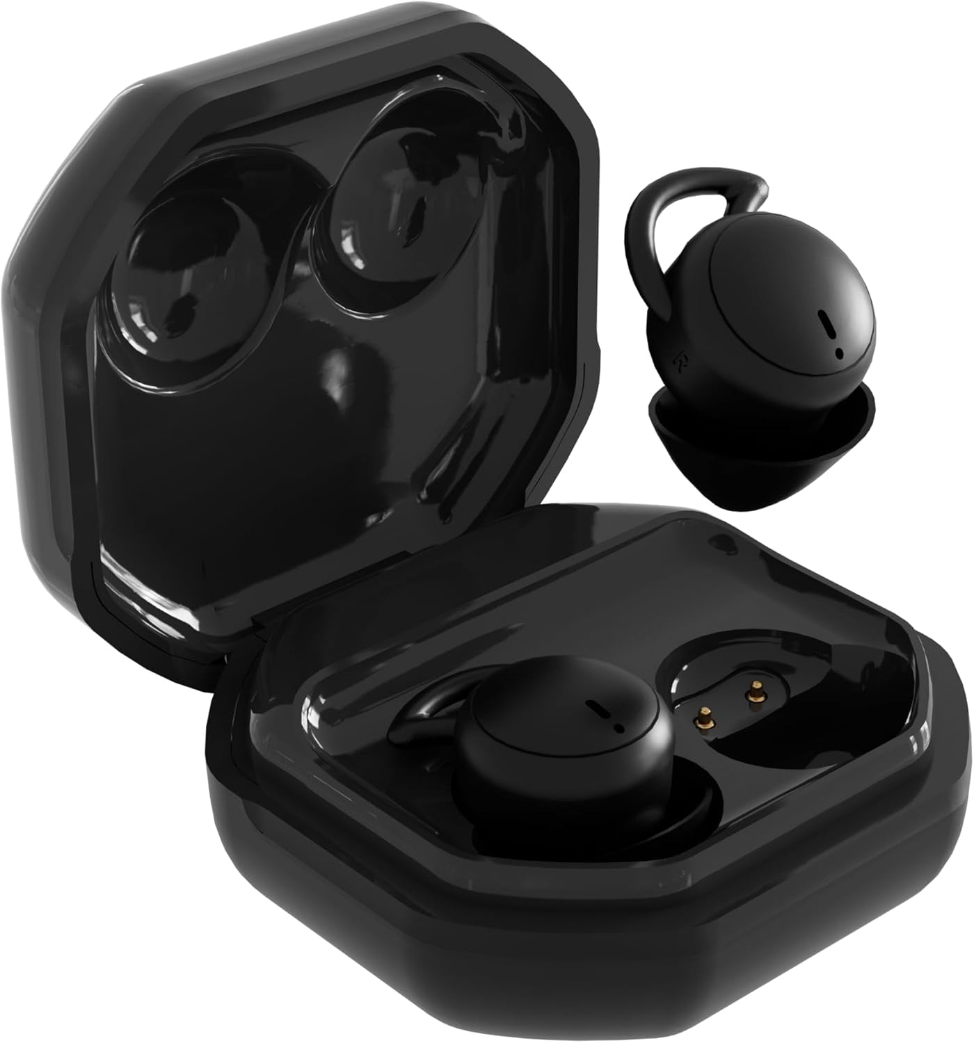 COBY Sleep Wireless Earbuds, Bluetooth 5.3 Noise Cancelling Earbuds with Charging Case, Black