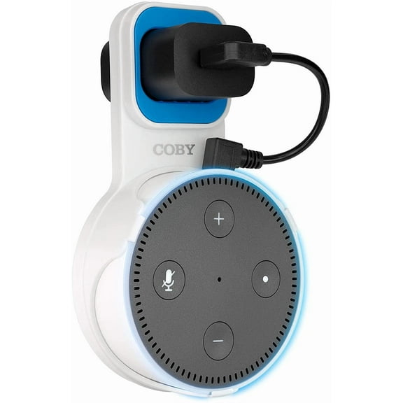 Coby Speaker Wall Mount for 2nd Generation Amazon Dot Voice Assistants | Smart Home Speaker Mount Hanger Stand for Bedroom, Kitchen, Office, Bathroom | Snug-Fit Holder Hides Messy Cables