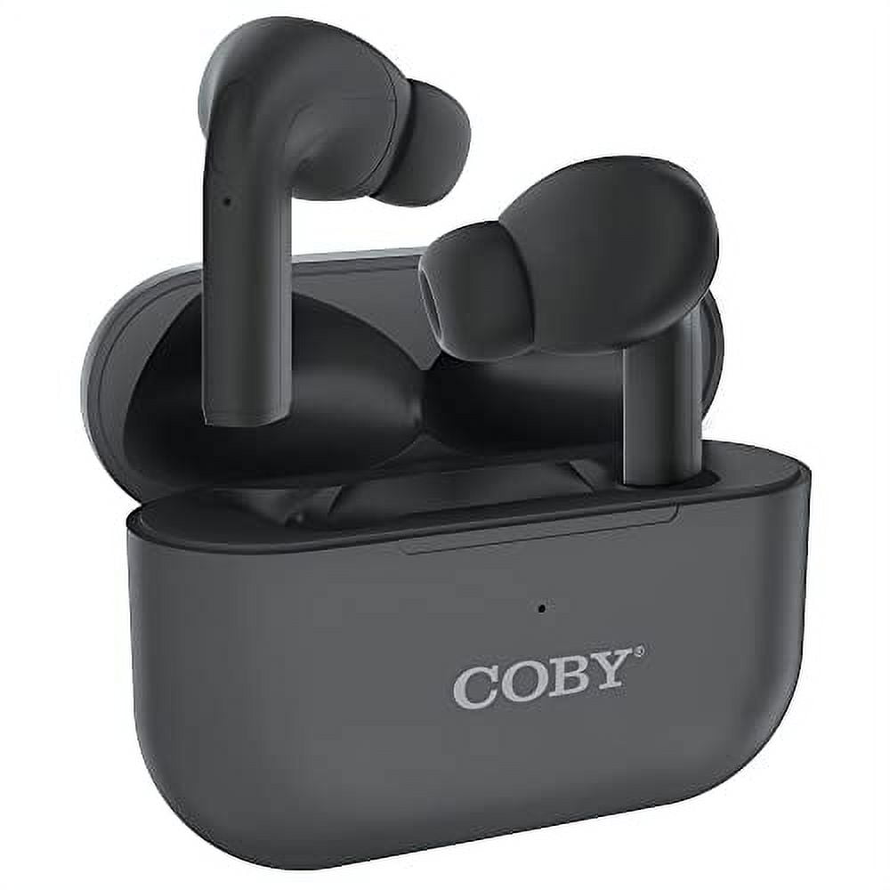 Coby True Wireless Earbuds with Charging Case, Black, 1 Ct, 3 Pack