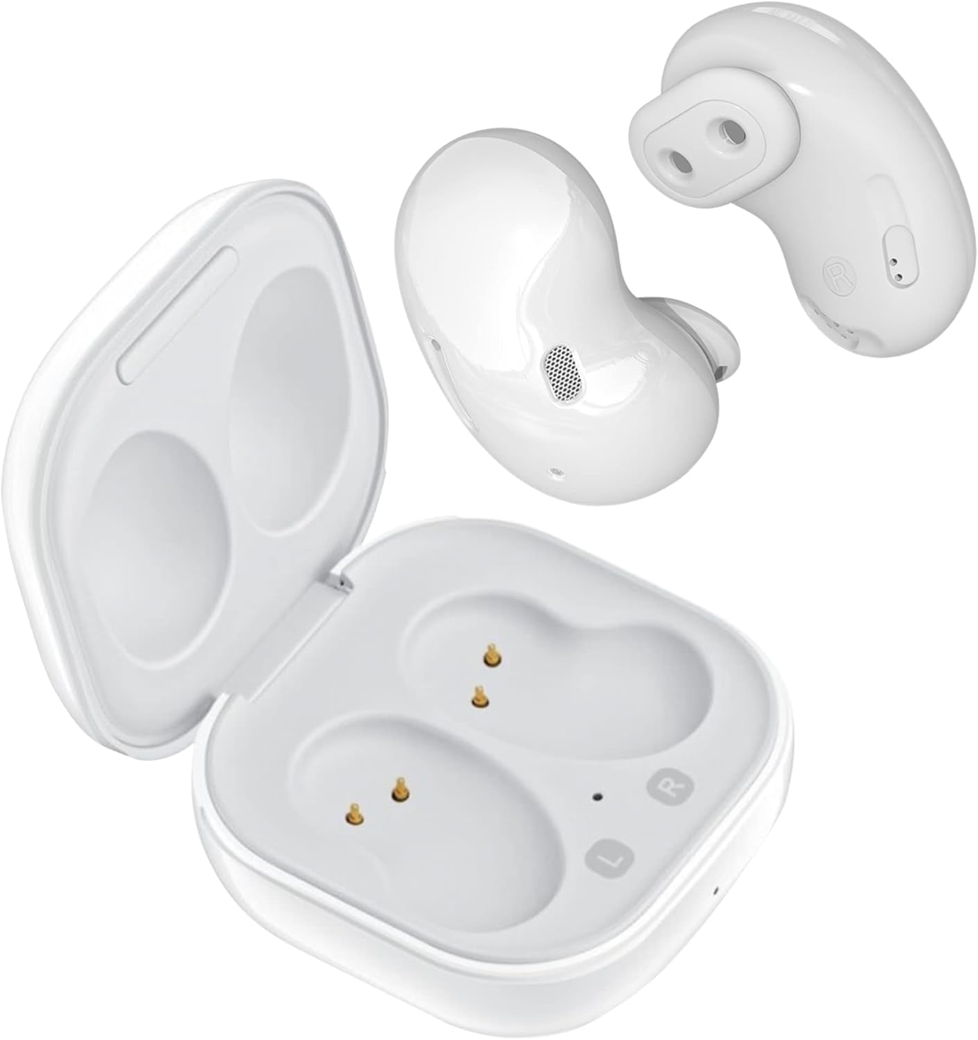 COBY Ultra-Slim True Wireless Earbuds, Ergonomic Bluetooth Earbuds with Microphone, White