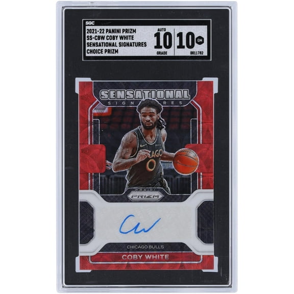 Coby White Chicago Bulls Autographed 2021-22 Panini Prizm Red Choice Prizm #SS-CBW SGC Authenticated 10/10 Card - Fanatics Authentic Certified