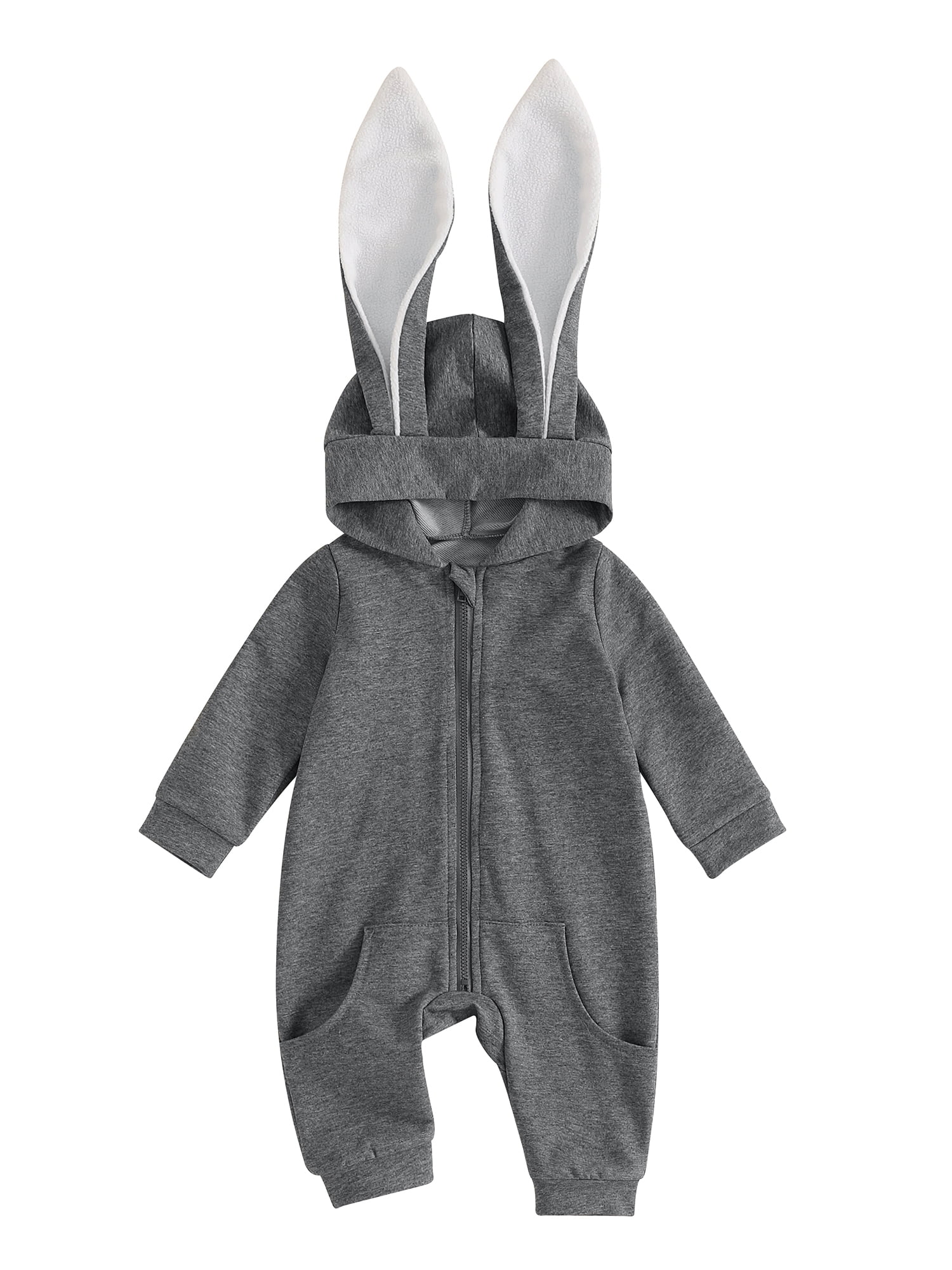 Sand Pima Cotton Baby Romper With Bunny Ears Adorable Infant Outfit Copy 1