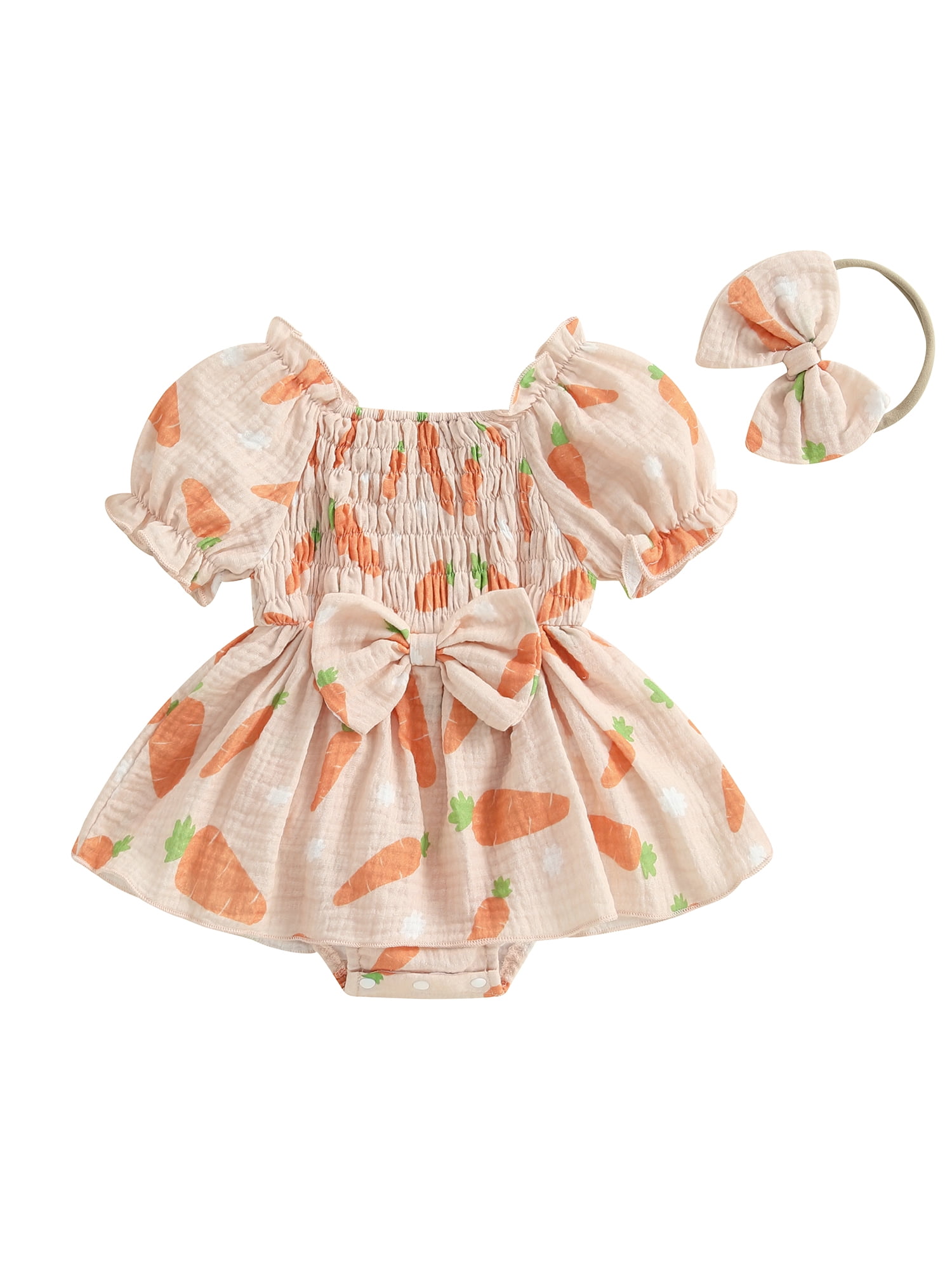 Body Halloween Bébé Fille PRATYAHARA Avec Moufles Et Bandeau - Mon Premier Costume Citrouille