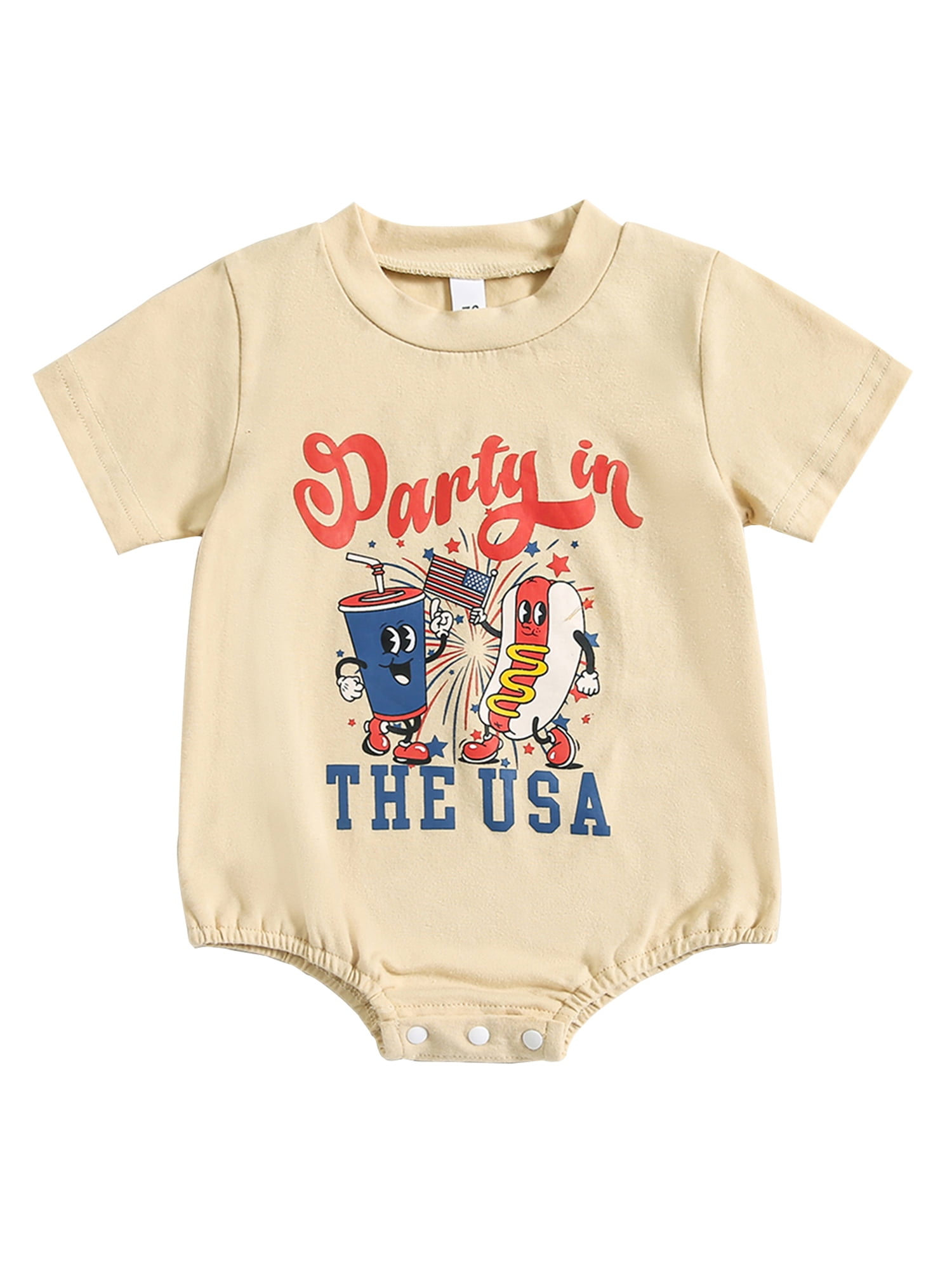 CocMouse Baby Memorial Day Romper 4th of July Letter/Eagle Print