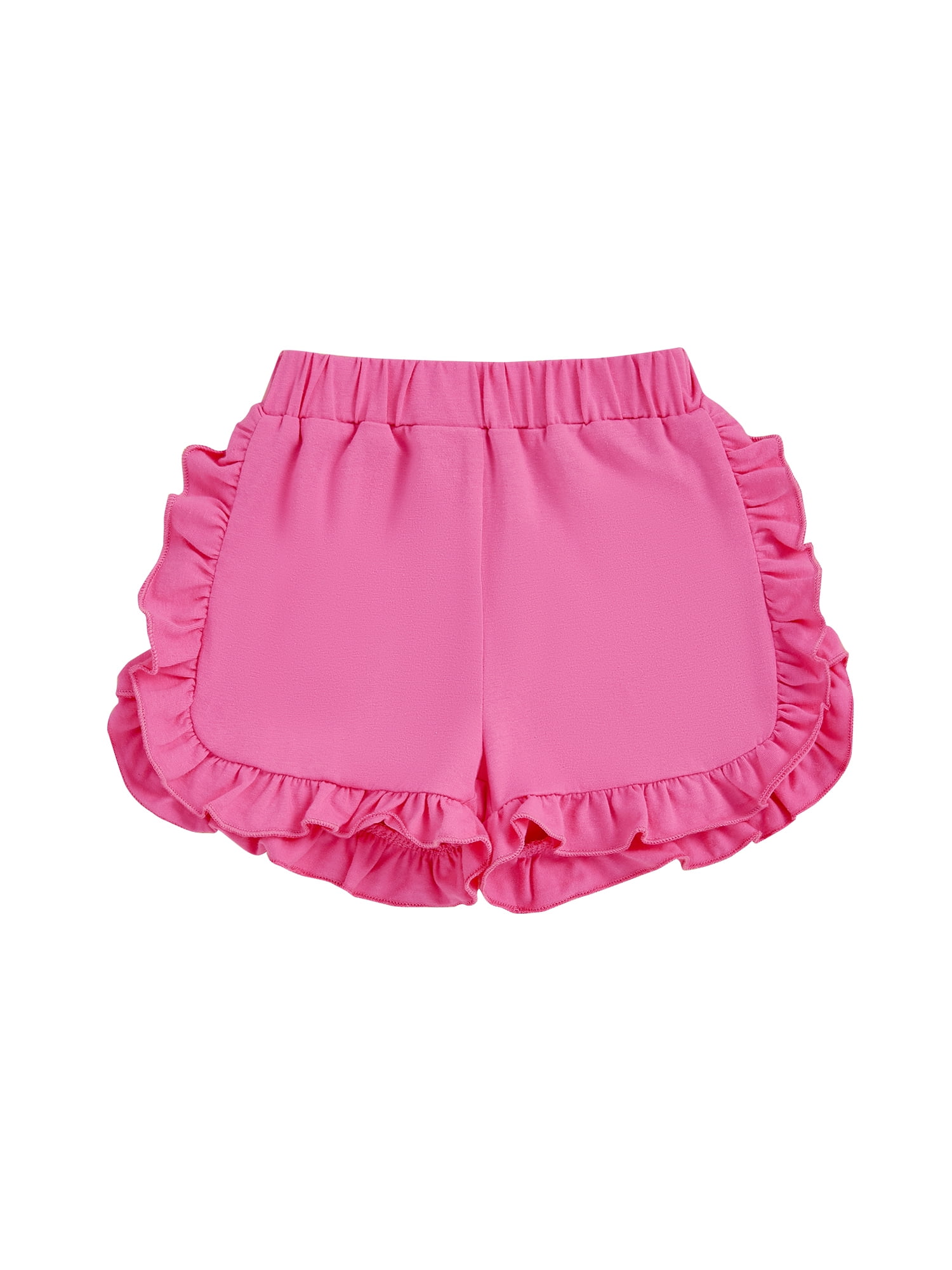 CocMouse Girl Summer Shorts Solid Color Ruffled Elastic Waist Short ...