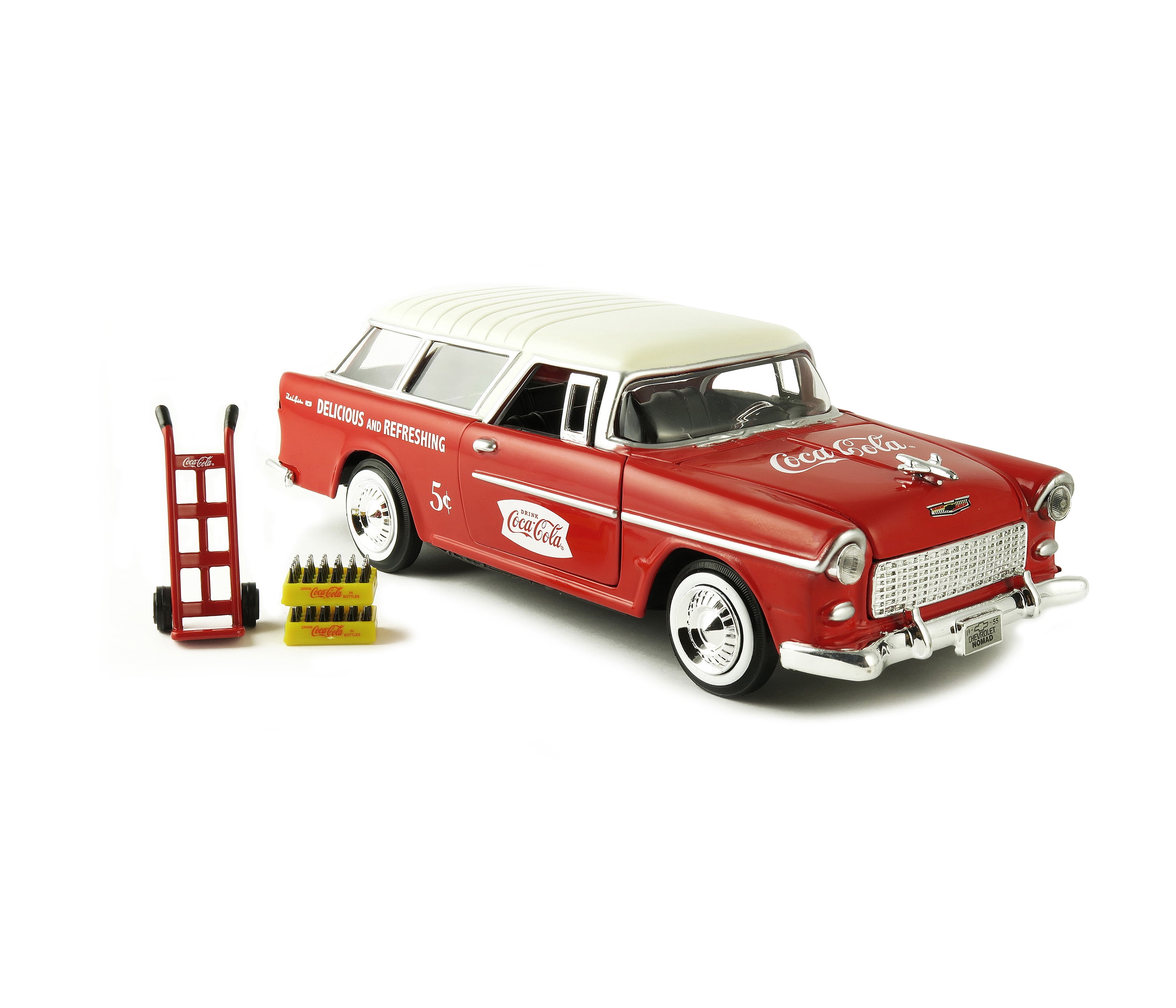 ミニカー Coca-Cola 1955 Chevy Bel Air Nomad Wagon Coca-Cola 1/24 Scale 1955 Chevy Nomad Diecast Station Wagon