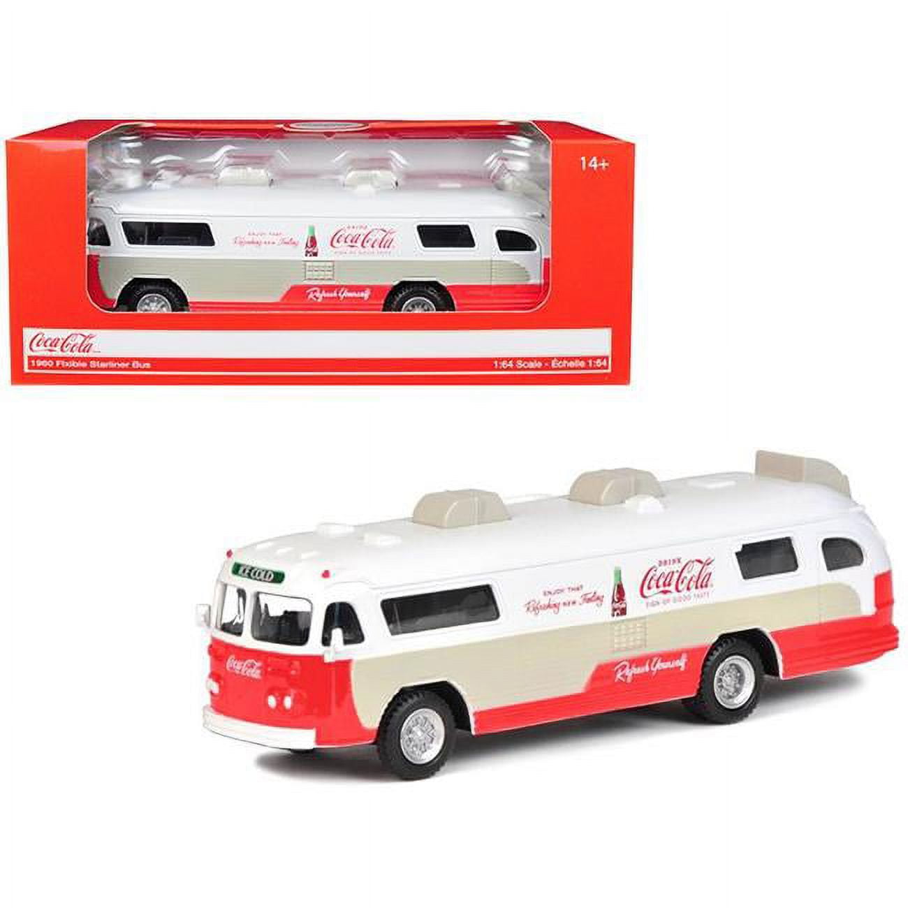 ミニカー TINY Coca-Cola Bus 1:64 Coca-Cola 1/64 1960 Flexible Starliner Bus Collectible Toy Vehicle