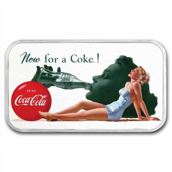 Coca-Cola 1 oz Silver Bathing Beauty Colorized Bar