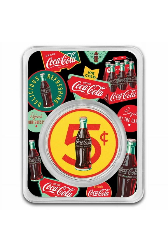 1 oz Silver Colorized Round 5 cent Bottle (in TEP)