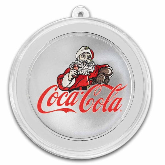 Coca Cola Round Rug Coca-Cola® 1 oz Silver Holiday Round in Ornament Capsule - Walmart.com