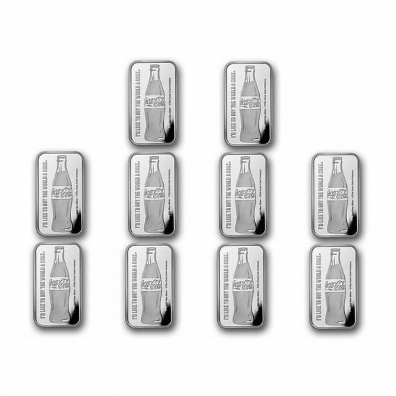 Coca-Cola® 1 oz Silver Struck Bar (Lot of 10)