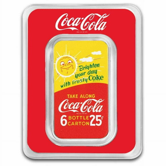 Coca-Cola 1 oz Silver Summer Fun Colorized Bar (in TEP)