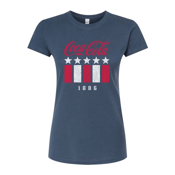 Coca-Cola - 1886 Stars Stripes - Juniors Fitted Graphic T-Shirt