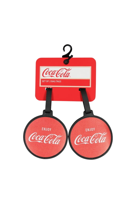 Coca Cola 2-Piece Suitcase ID Tag Set with Adjustable Straps, Coke, Multi, One Size